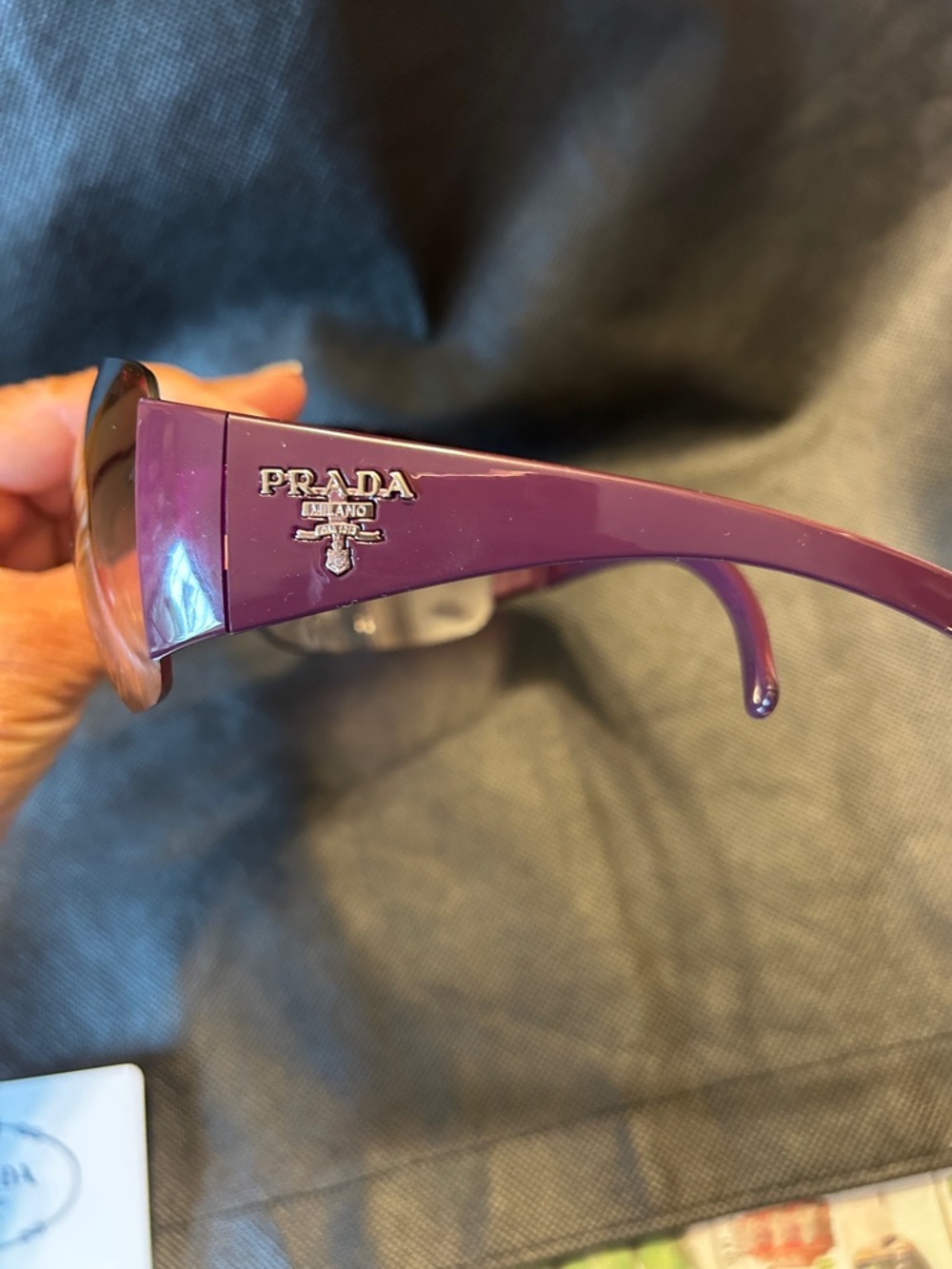 Prada Shield Sunglasses in Purple - Picture 3 of 9
